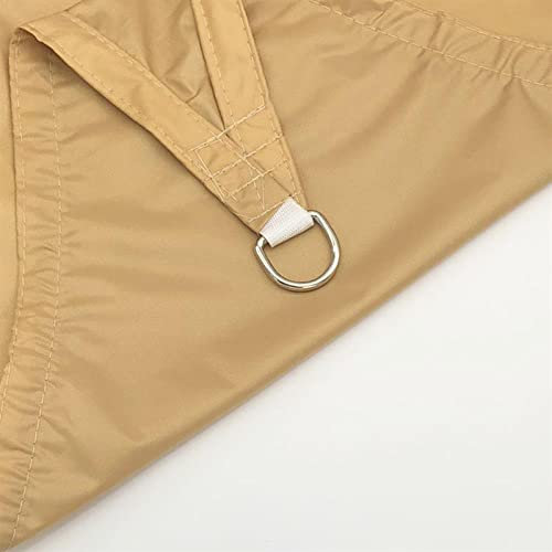 Voile D'ombrage Triangle, Matire Impermable Lavable Voile D'ombrage Grande Anti UV Filet Dombrage avec Accessoires pour Extérieur Terrasse,Sand Yellow,5x5x7.1M