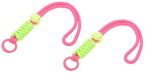 PATIKIL Paracord Schlüsselband, 2 Stück Handy Schlüsselband Seil Handgelenk Lanyards Geflochtener Riemen mit Federhaken zum Aufhängen von Schlüsseln, Rosarot, Hellgrün