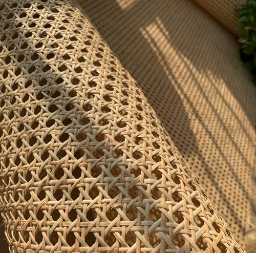 Ratan Rollo Mimbre, Mimbre rollo, Rejilla mimbre Natural Rollo, Ratan para muebles, 50x400cm Ratan Natural por Metros, Rejilla Mimbre Cuadradillo natural para Tapizar Sillas, ratan muebles, cestas