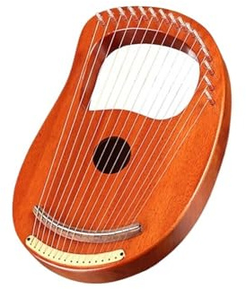 Erwachsene harfe Kleine Harfe Anfänger Tragbares Instrument Stahlsaiten 16 Saiten Stahlsaitenkasten Akustik Mahagoni(16 String 1)