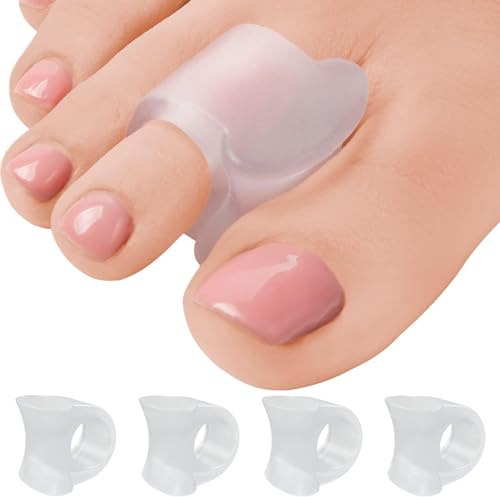 Gel Toe Separatori per Overlapping Toes, 4 PZ Bunion Big Toe raddrizzatori, Pollice Tail Finger Ring Nursing Pad Split Toe Corrector Fixator per Hallux Valgus, Correttore Hammer Toe allevia il dolore