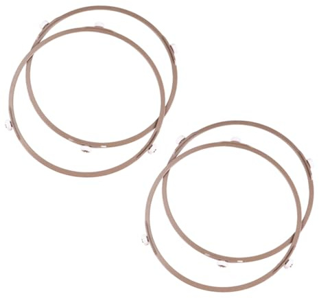 4 Stück Mikrowellen Drehteller Tablett Radring aus Kunststoff | Kaffeefarben, Formstabil und Stoßfest, Zubehör für Glasplatte und Tellerhalter