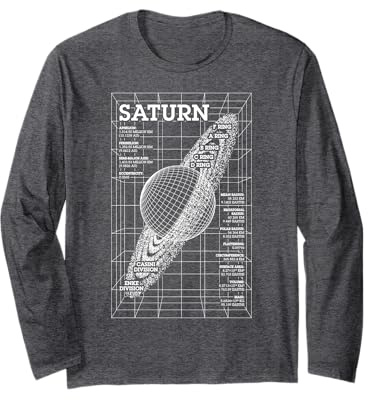 Planet Saturn Ringe Weltraum Astronomie Wissenschaft Astronom Langarmshirt