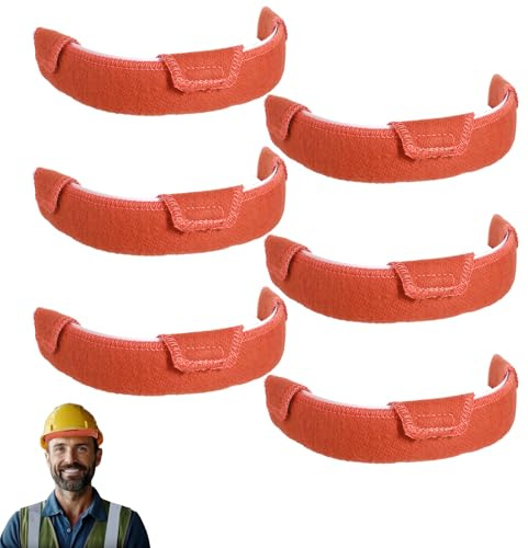 Dimeho Hard Hat Sweatband with Liners, 6 Pcs Washable Cotton Hard Hat Helmet Sweat Pads Self Adhesive Replacement Helmet Accessories for Men Women