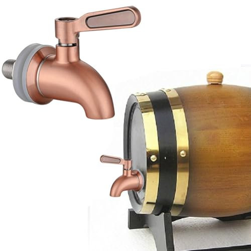 Uwithdanceme 304 Stainless Steel Wine Faucet,Premium Polished Stainless Steel Spigot For Beverage Dispenser For Jar, Juice,Cold Drink,Wine, Beer(Brushed rose gold(16mm))