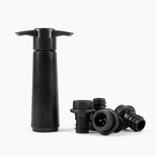 Firstleaf Wine Saver Pump with Vacuum Wine Stoppers - Preserve Your Wine Longer/Reusable/Fits All Standard Wine Bottles/Airtight Seal and No Spills/1 Pump 4 Stoppers/Wine Accessories and Gifts