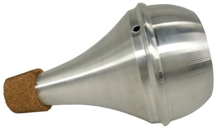 CATIEBYE Aluminiumlegierung Trompete Dämpfer Mit Korkstreifen Gerader Übungsdämpfer Für Trompete Mit Mundstück Leiser Für Ruhige Praxis Geeignet Für Musiker Und Zuhause