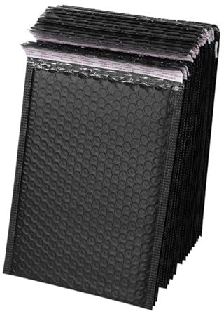 NihaoWXM Versandtaschen 10 Stück Schwarze Luftpolstertaschen, Selbstklebende Versandtaschen, gepolsterte Versandumschläge mit Luftpolstertasche, Versandtaschen for Pakete(13x15cm)