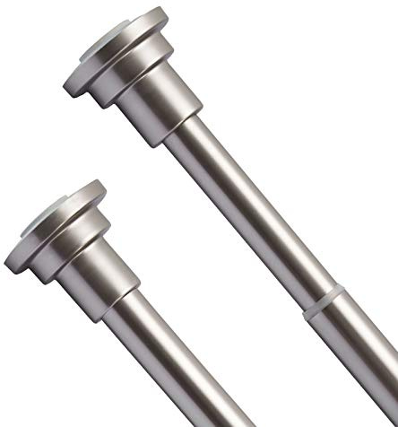 Extendable Shower Curtain Rod Telescopic Spring Tension Rod 83-150cm for Bathroom Bathtub Kitchen Wardrobes Doorways, Adjustable Hanging Pole with No Drilling, Nickle