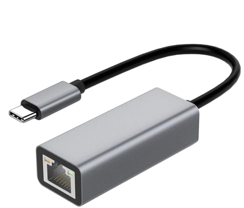 USB C Ethernet - USB tipo C a Ethernet, adaptador USB C a Ethernet Macc, adaptador Ethernet USB tipo C, adaptadores de red USB para computadora, adaptadores de red USB para viajes de negocios y