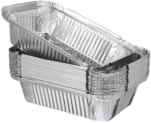 XIUsheUA Vassoio in Alluminio 50 Pezzi teglie in Alluminio teglie da Forno for Alimenti BBQ Bowl Foglio di Alluminio Utensili da Cucina