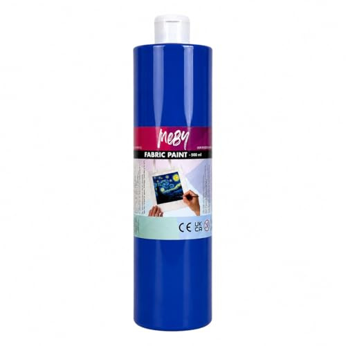Stoffmalfarbe 500 ml – Textilfarbe für helle Stoffe, waschbeständig & bügel-fixierbar (Blau)