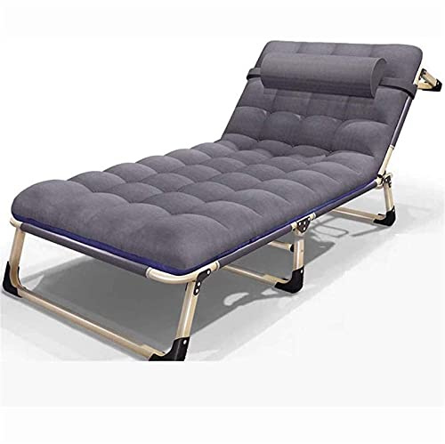POLGDW Foldable high Sun Lounger Folding Lounger Relaxation Lounger Garden Lounger Camping Lounger Adjustable backrest- Steel rods - Deck Chair loadable up to 130 kg