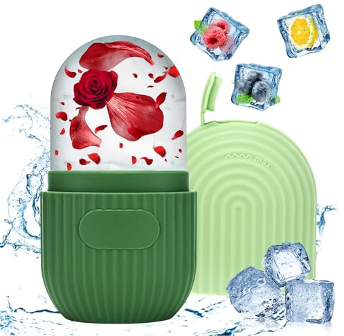 Vasmeiy Rodillo Facial de Hielo, Ice Roller Facial (Verde) | Silicona Reutilizable Hielo para la Cara para Reafirmante Facial, Reducir los Poros, Reduce la Hinchazón, Reducir las Arrugas