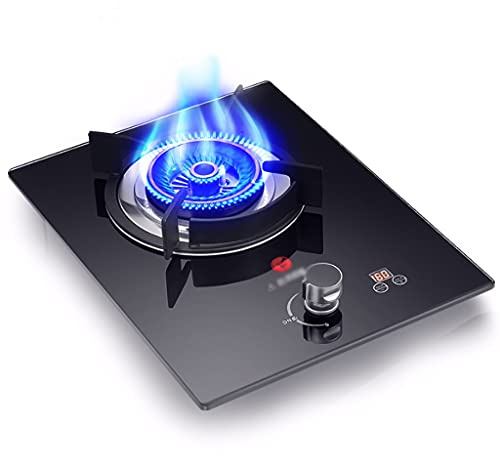 Burners Gas Hob Black Built-in Gas Hob，Table-Top Cooking,Cast Iron Portable Hob Rings(Lpg)