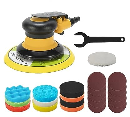 Pneumatische Air Sander Polierer 6'' 150mm Autolack Pflege Werkzeug Polieren Exzenter Palm Maschine Holzbearbeitung Schleifer(A9 Sander Set)