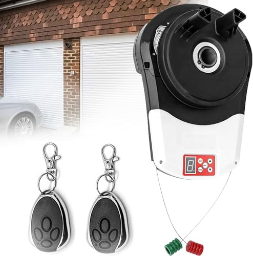 Electric Roll Up Door Opener Motor with 2 Remotes, Automatic Operation for Garage Warehouse Barn Farm, 220V
