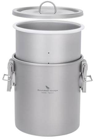 Boundless Voyage Titan-Topf Backpacker Reiskocher Campingkocher Multifunktionaler Kochtopf für Küche, Wandern, Picknick, Reisen und den täglichen Gebrauch ti2093c-d