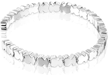 TOUS Pulsera para Mujer con Motivo de Osos de Plata de Primera Ley, Colección Straight