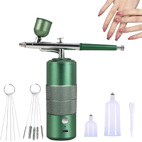 Kit aérographe pour ongles, pulvérisateur de vernis à ongles – Machine de peinture sans fil pour maquillage, cheveux, graffiti, chaussures, gâteau, voiture, débutant, décoration de loisirs