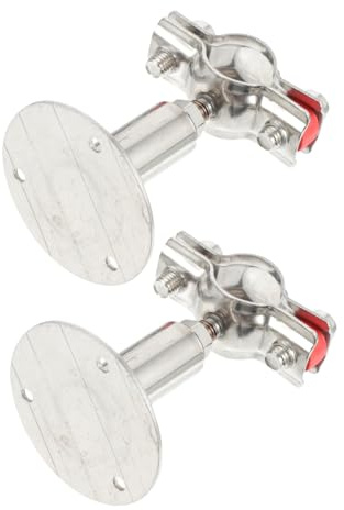 TOVINANNA 2pcs Heavy-Duty Pipe Clamp Pipe Bracket Mount Hose Clamp Stainless Steel Wall Mount Adjustable Hose Stainless Steel Wall Support Hanger Bracket Silver