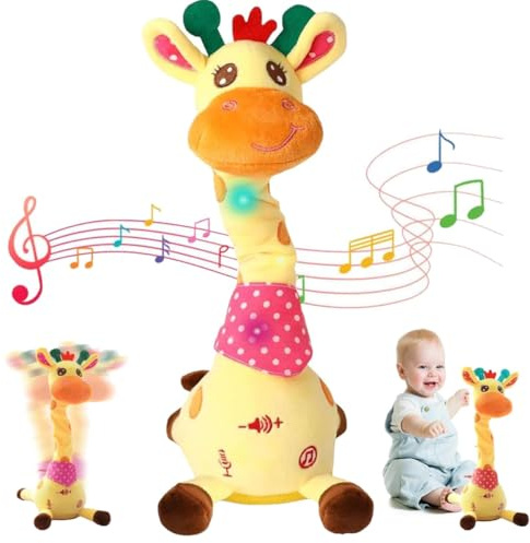 ZXDZSW Giraffa parlante che canta e balla, giocattolo che ripete ciò che dici, controllo del volume, giraffa che canta e balla, incoraggia il linguaggio dei bambini, regali di compleanno(Battery)