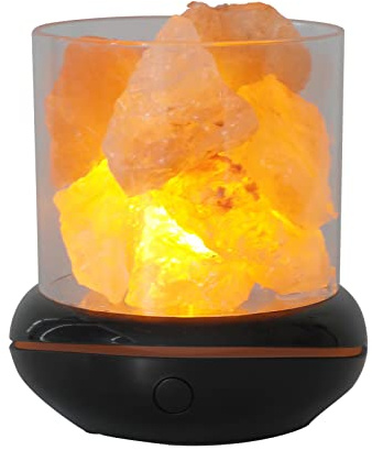 Dioche Aromaterapi Saltlampa, Aromaterapi Saltlampa - Himalayas Saltstens Nattlampa med USB, 7 Färger LED, Dimmerbrytare, Idealisk för Hem, Kontor, Sovrum och Yoga (Svart)