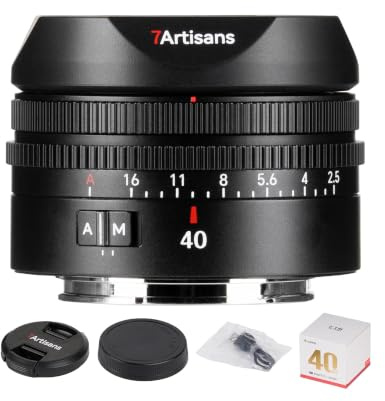 7artisans AF 40mm F2.5 Full-Frame Auto Lens for Sony E-Mount Cameras,Ultra-Compact Prime Lens with 9-Blade Aperture,Fast Autofocus,Ideal for Vlogging Street Photography and Video (90g, Black)