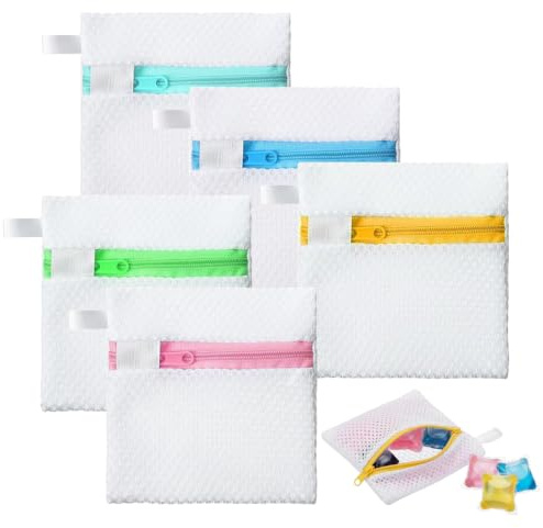 5 Stück Wäschenetz Klein, Mini Waschmaschinenbeutel Mit Reißverschluss, Strapazierfähige Wäschesack Waschmaschine, Wäschezubehör Für Wäscheperlen Feinwäsche Bh Socken(12×12cm)