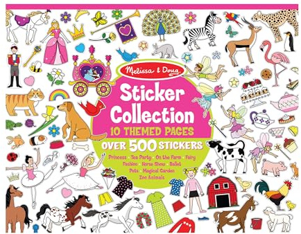 Melissa & Doug Sticker Collection Book: Princesses, Tea Party, Animals, and More - 500+ Stickers - FSC Certified