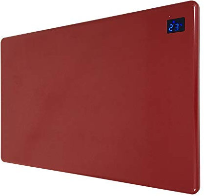 1500w Nova Live R Red Electric Horizontal Panel Heater Including Feet - 24hr/7 day programming, 1.5KW Convector Heater - 640mm(w) x 400mm(h)