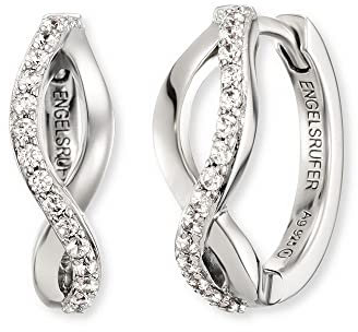 Engelsrufer Damen Creolen Paradise aus Sterling Silber, Zirkonia, Clipverschluss