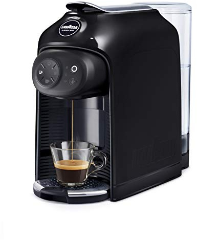 Lavazza, A Modo Mio Idola, Coffee Capsule Machine, Compatible with A Modo Mio Capsules, Quiet, with Adjustable Cup Rack and 1.1 L Tank, Automatic Shut-Off, 1500 W, 220–240 V AC, 50–60 Hz, Black