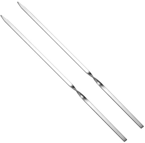 Egurs 20 brochetas universales planos para carne, pinchos para carne de acero inoxidable para barbacoa de 25 cm