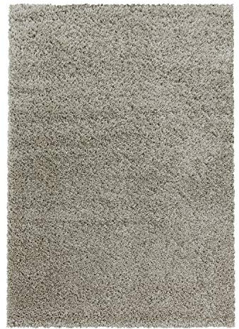 Ayyildiz Hochflor Teppich - Flauschiger Langflor Shaggy Teppich, Runder Wohnzimmerteppich, Pflegeleicht, Größe:60 x 110 cm, Farbe:Beige