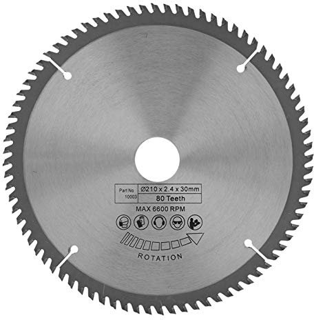 Lama per Sega Circolare 210 * 30mm 80T, Sega da Banco da 80 Denti Lama A Disco per Sega Rotonda Tct In Carburo Cementato Sega Elettrica Universale, per Il Taglio di Legno E Compensato