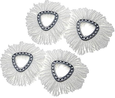 vhbw 4X Wischbezug kompatibel mit Vileda Easy Wring & Clean, Turbo Easy Wring Wischmopp - Ersatzkopf, Mikrofaser, Schwarz, Weiß