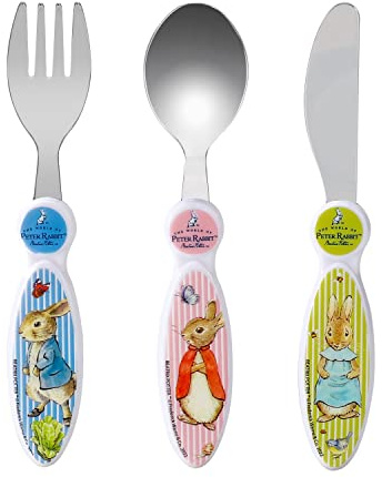 Peter Rabbit Children's Kids 3pcs Cutlery Set - Knife/Fork/Spoon