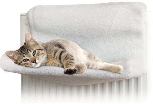 SIC ® Ultra warmes und gemütliches Haustier-Heizkörperbett für Katzen und Hunde, sicheres und hygienisches, maschinenwaschbares Bett für Haustiere (weiß)