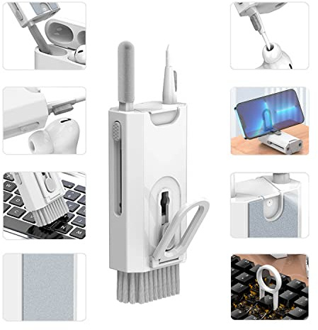 Kit de limpieza para ordenador portátil 8 en 1, juego de limpieza de teclado para ratón y auriculares, kit de limpieza multifuncional para teléfono, computadora y cámara