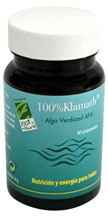 100% Klamath® - Microalgas Verdiazules AFA - Antioxidante y Detox - Alta en Proteínas y Vitaminas del Grupo B - Apoya el Sistema Inmunológico - Energía y Vitalidad - 90 Comprimidos - 100% Natural
