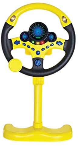 Folpus Volante Simulado para Niños, Juguetes Eléctricos, Juguetes para Niños con Controlador de Conducción, Regalos para para Niños Y Niñas, Amarillo