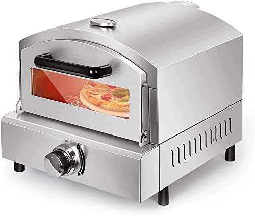 Outdoor 12 Stainless Steel Electric Pizza Oven, 1800w Countertop Pizza Maker Single Deck Layer Multipurpose Snack Toaster Oven, Pizza Oven Baking Equipment for Restaurant