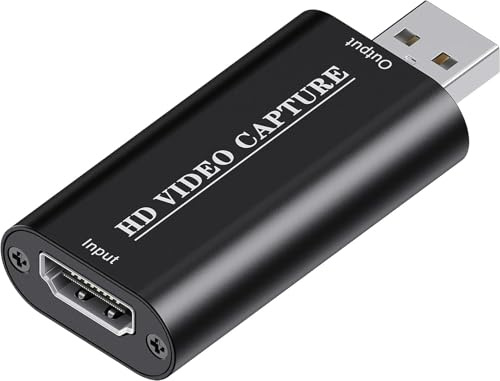 VIXLW Video Capture Karte, HDMI zu USB 2.0 Full HD 1080p, HDMI Capture Card über Camcorder, DSLR Action Kamera für hochauflösende Aufnahmen, Live-Streaming und Gaming