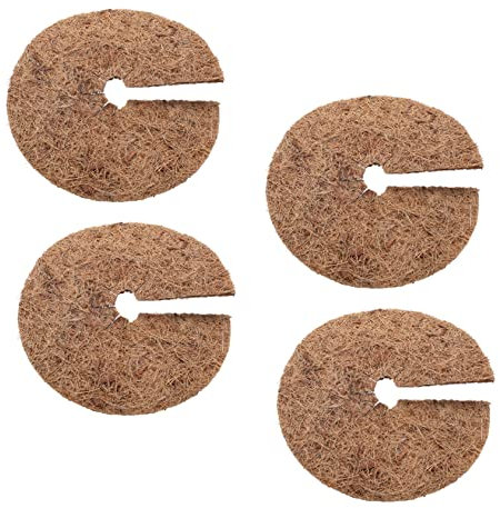 BESPORTBLE 4 Stück Mulchpad aus Kokos natürliche Barriere Landschaftsbaustoff Baumring Anlage Kissen aus Kokosfaser für Blumentöpfe Pflanzenschutzmatte Waffel Fasermatte Zubehör Schutzpolster