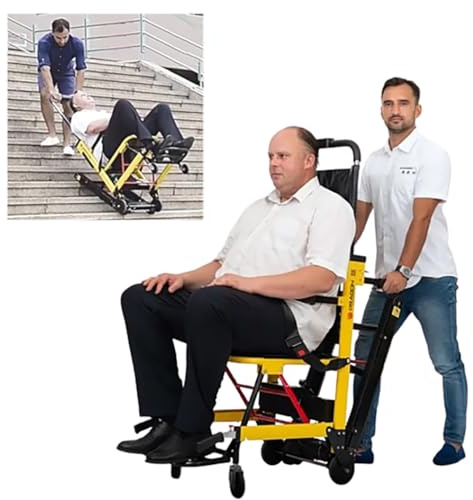 Elektrische Treppe, Rollstuhl,Elektrischer Treppensteiger,Treppe,Rollstuhl Elektrisch Faltbar,Mobiler Treppenlift,Treppenlift,Hilfswerkzeuge Zum Treppensteigen yellow
