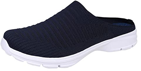 Herren Schuhe Slipper Mesh, Freizeitschuhe Herren Sportlich Schwarz Schlupfschuhe Atmungsaktiv Joggingschuhe Solid Color Trekkingschuhe Sportschuhe Rutschfest Turnschuhe Bequeme Outdoorschuhe
