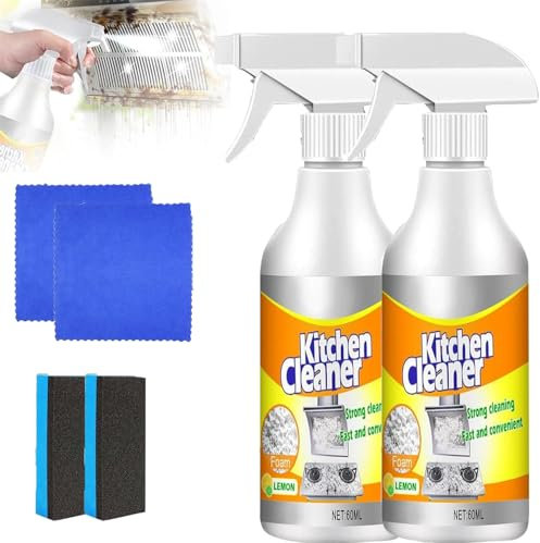 Küchenschaumreiniger, Küchenreiniger, 2024 Küchenschaumreiniger, Leistungsstarke Saubere Küchenölflecken, Mehrzweck-Schaumreiniger, Allzweck-Schaumreiniger, Küchenblasenreiniger Spray (2)