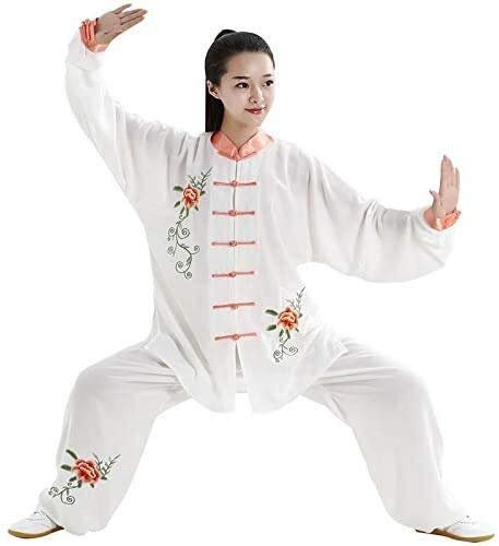 GZSLKSCD Tai Chi-Kleidung für Damen, Tai Chi-Uniform aus Baumwolle und Hanf (Rosa S)