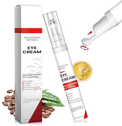 Crème Contour Des Yeux, Retinol Creme Yeux Anti Cernes et Rides, Contour Des Anti Rides mit Kugel anti Poches yeux Effet Immédiat